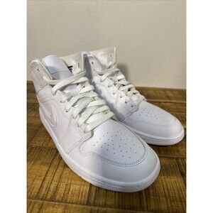 Women's Size 10 - Air Jordan 1 Mid 'Triple White' Shoes DV0991-111